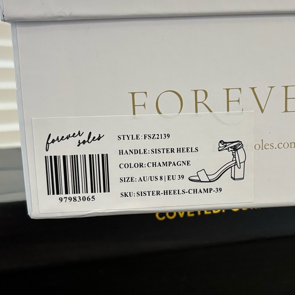 Forever Soles- Nude/Tan Velvet Sister Heels- Size 8 with lace up strap - Picture 7 of 7